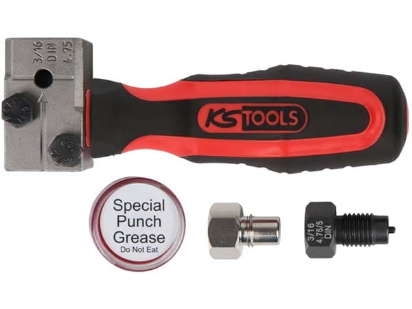 Kstools 122.1215 FLAREFIXeco Yleiskäyttöinen 4-osainen jarruputken laipoituslaitesarja 4,75 mm