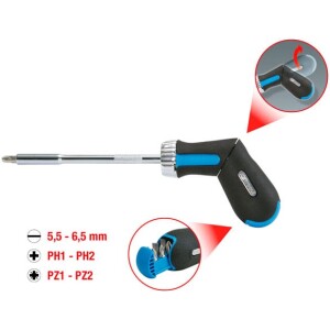 Kstools 159.2051, 7-osainen 1/4" räikällinen revolverikärkiruuvinväännin.