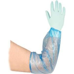 Hihansuojat kertäkäyttö 43 cm sininen, PE Polyethen 100 kpl
