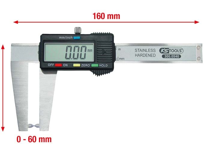 Kstools Digitaalinen Jarrulevyn työntömitta 0-60 mm 300.0540