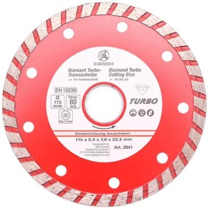 BGS Turbo Timanttilaikka 115 mm kuiva- ja märkäleikkaukseen 3941