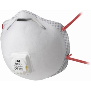 3M Suodattava puolinaamari 8833 FFP3V, 10 kpl