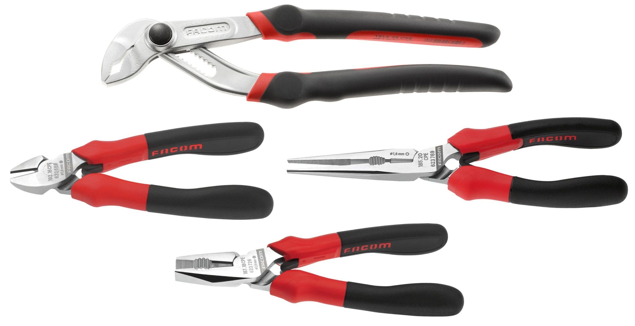 Sarja jossa 4 kpl CPE-pihdit Facom CPE.4