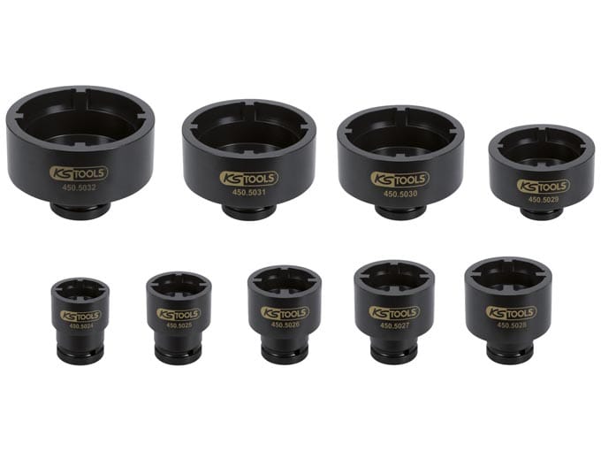 Kstools 450.5020 KM-hylsysarja, tapit sisäpuolella, 9 os