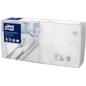 477414 Tork Soft Valkoinen Lunch-Lautasliina, 150 kpl / pak