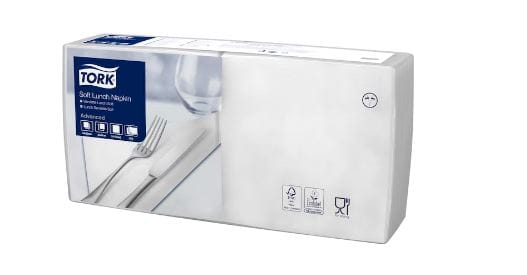 477414 Tork Soft Valkoinen Lunch-Lautasliina, 150 kpl / pak