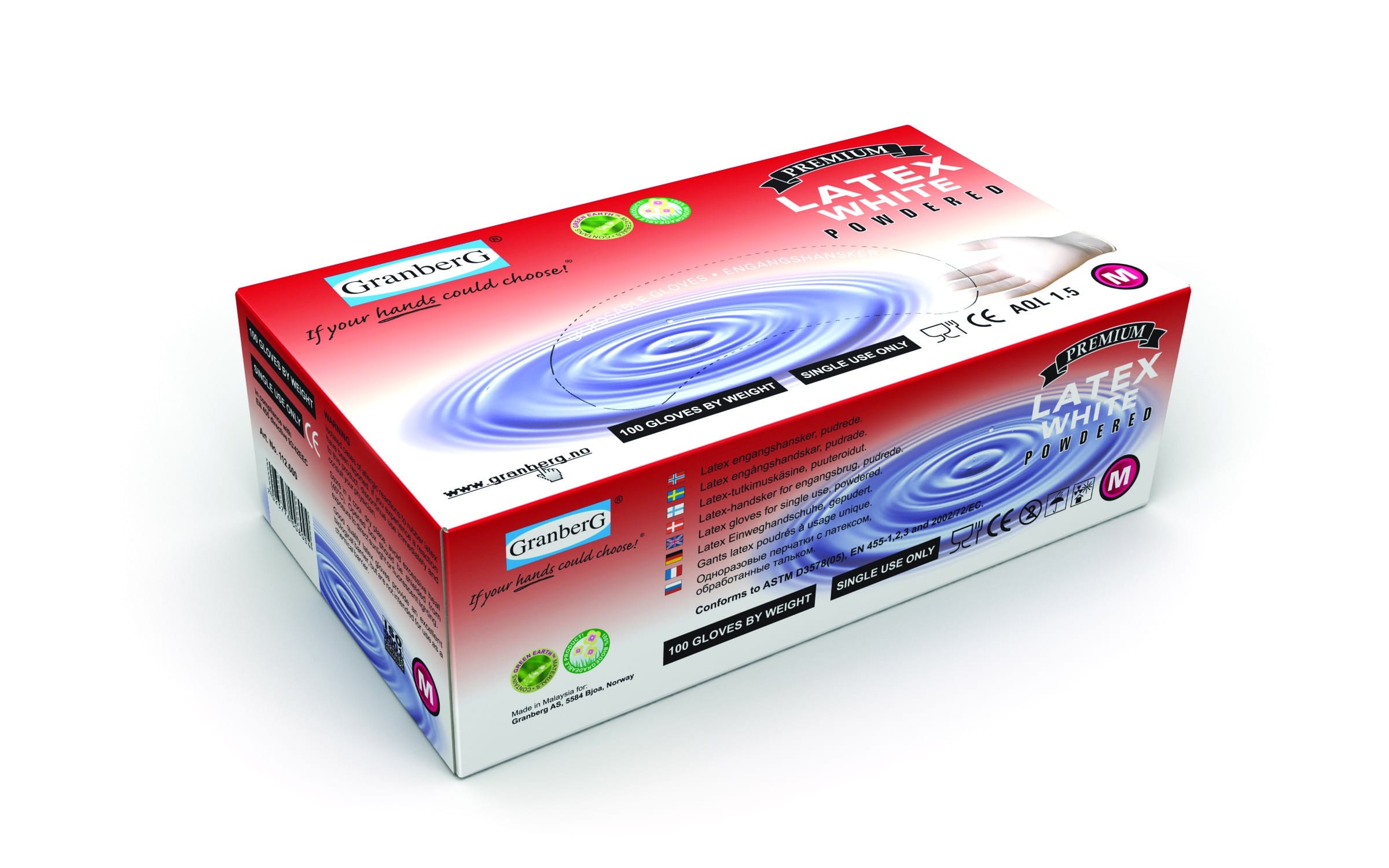 Kertakäyttökäsine Granberg lateksi