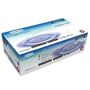 Kertakäyttökäsine Nitriiliä. Puuteriton. Sininen.