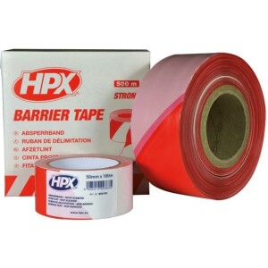 Varoitusnauha punainen/valkoinen 50 mm x 100 m