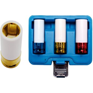 BGS Alumiinivannehylsyt 17, 19, 21 mm, 3-osainen sarja 7200