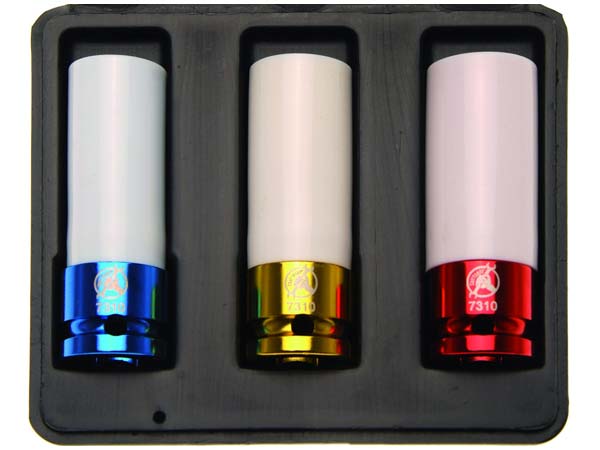 Kraftman Alumiinivannehylsysarja 17, 19, 21 mm 7310