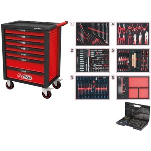 Kstools Racingline Työkaluvaunu 7 vetolaatikkoa ja 598-osainen työkalusarja 826.7598