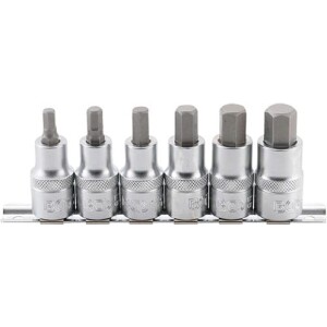 BGS 1/2" Kuusiokolo Bits Hylsyt kiskossa 8887