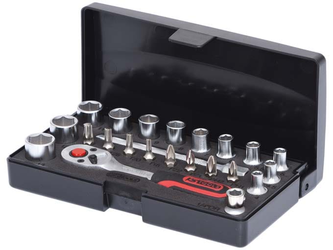 Kstools 911.0623 Läpivientihylsysarja, 23-osaa 1/4"