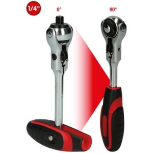 Kstools MODIFIX Mini T-kahva nivelpäinen räikkä 1/4", 72 hammasta 914.1405