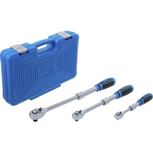 BGS-25123 jatkettava räikkäsarja 1/4", 3/8" ja 1/2"