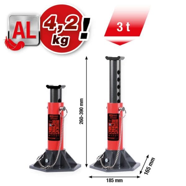 Kstools 160.1240 Alumiininen performance-alustapukki, 3 T, pari