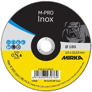 Katkaisulaikka M-PRO 180x2,0x22,2mm M1A24V-BF Inox