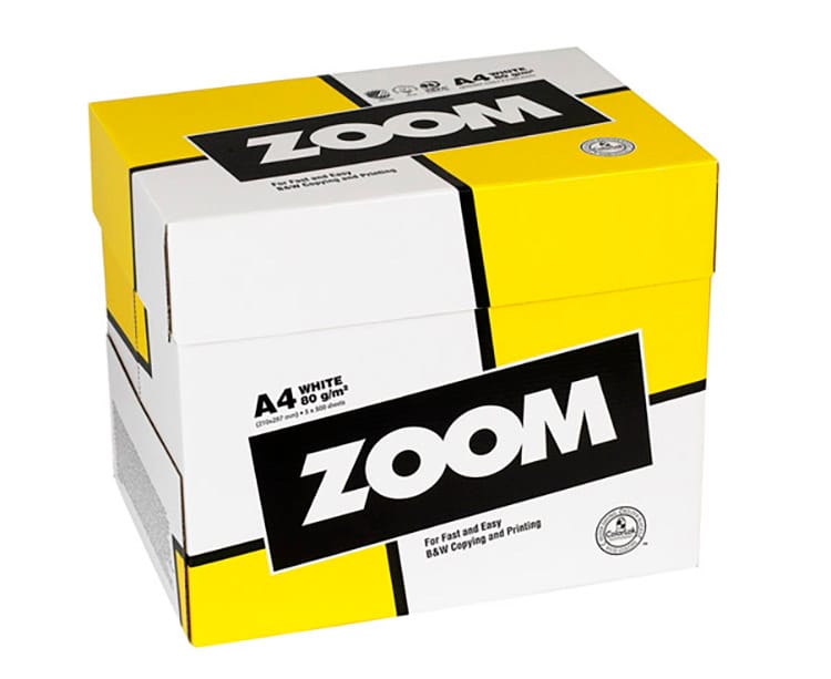 Kopiopaperi Zoom Express A4 80g 2500 arkkia, 5 riisiä
