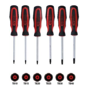 Kstools 159.0040 ERGOTORQUEplus-ruuviväänninsarja, 6-os, Torx, reikämeisselit