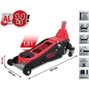 Kstools 160.1000 performance-hydraulinen alumiini hallitunkki, 1,5 t