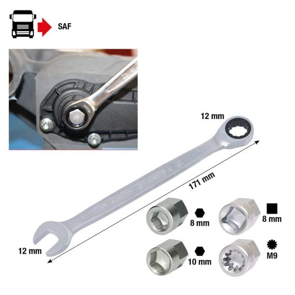 Kstools 460.2615 Jarrumännän erikoishylsyavainsarja WABCOn ja Knorrin levyjarruihin, 5-os