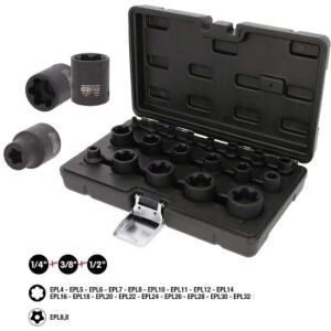 Kstools 515.0119  Torx Plus-hylsyavainsarja, 19-os, 1/4"+3/8"+1/2"