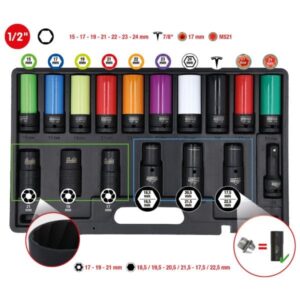 Kstools 515.0885 MASTER-erikoisvoimahylsysarja alumiinivanteille, 17-os