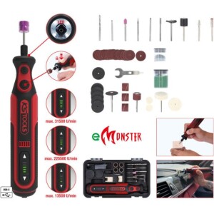 Kstools 515.3990 eMONSTER Akku-monitoimihiomakone työkalusarjalla 50 osaa