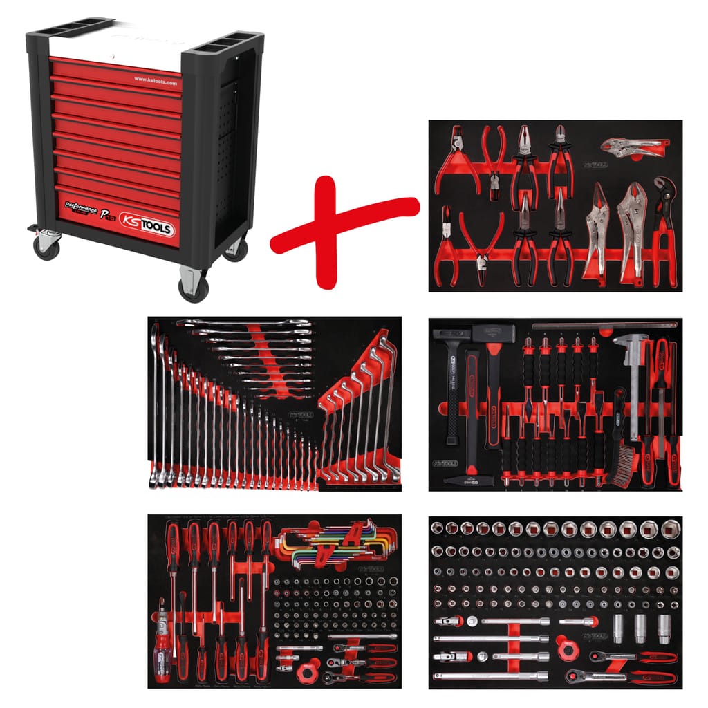 Kstools 810.5279 Performanceplus-työkaluvaunu P10, sis. 279 työkalua