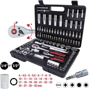 Kstools 911.0708 hylsysarja 1/4" + 1/2", 108-os