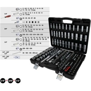 Kstools 917.0133 hylsyavainsarja 1/4"+3/8"+1/2", 133-os