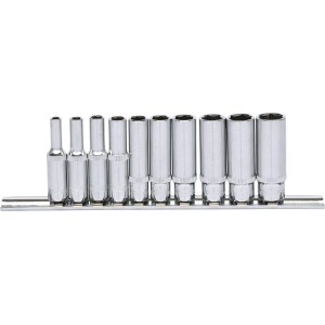 Kstools 918.0610 1/4" CHROMEplus-hylsysarja, pitkä, 10-os, 4-13 mm