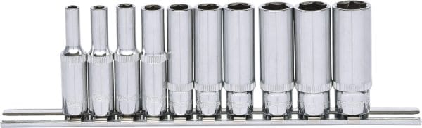 Kstools 918.0610 1/4" CHROMEplus-hylsysarja, pitkä, 10-os, 4-13 mm
