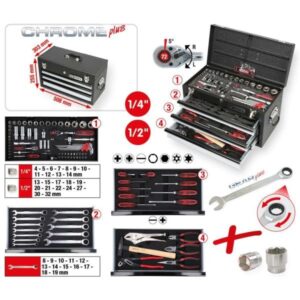 Kstools 918.0100 1/4"+1/2" CHROMEplus -yleistyökalusarja, 99-os GEAR