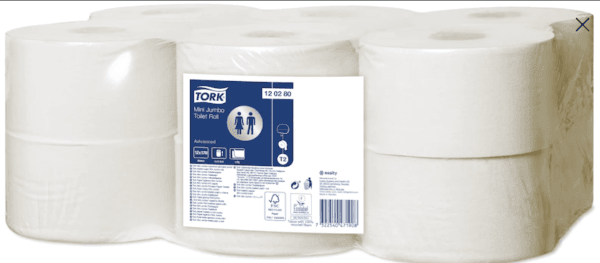 Tork 120280 Advanced Mini Jumbo WC-paperi, 12 rll / säk