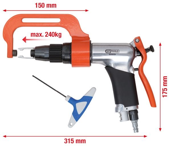Kstools 515.1310 Paineilmakäyttöinen pistehitsiporakonesarja, 3-os - Image 2