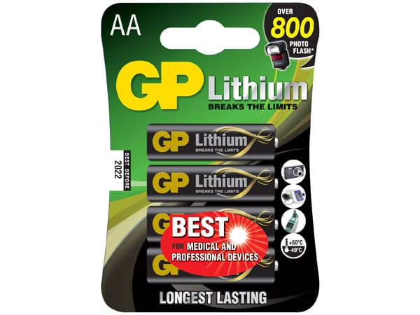 GP Lithium AA-paristot, 15LF, 4 kpl