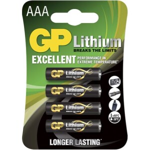 GP Lithium AAA-paristot 1.5V, 24LF-2U4, 4 kpl