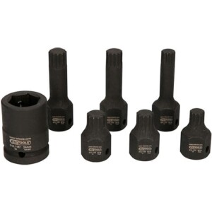Kstools 7-osainen Erikoisvoimahylsysarja Monihammasruuveille XZN®, 1/2"pitkä 515.1160