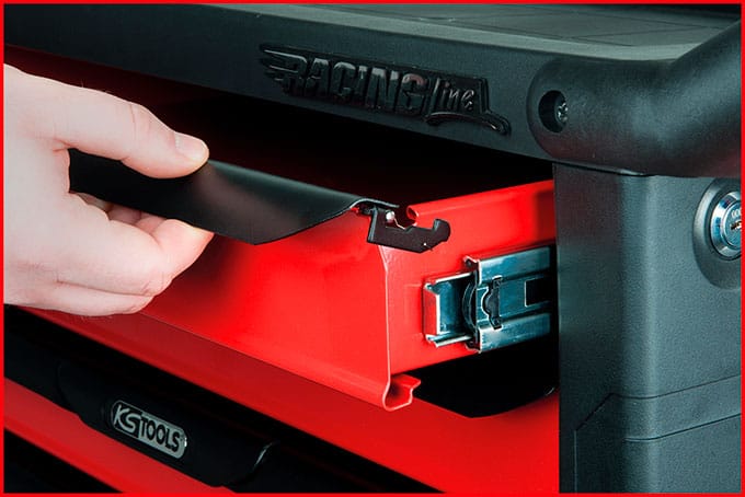 Kstools RACINGline MUSTA/PUNAINEN työkaluvaunu 7 vetolaatikolla 826.0007 - Image 3