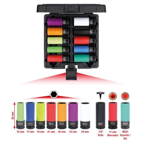Kstools 515.0890 Alumiinivanteiden erikoishylsysarja 10-os