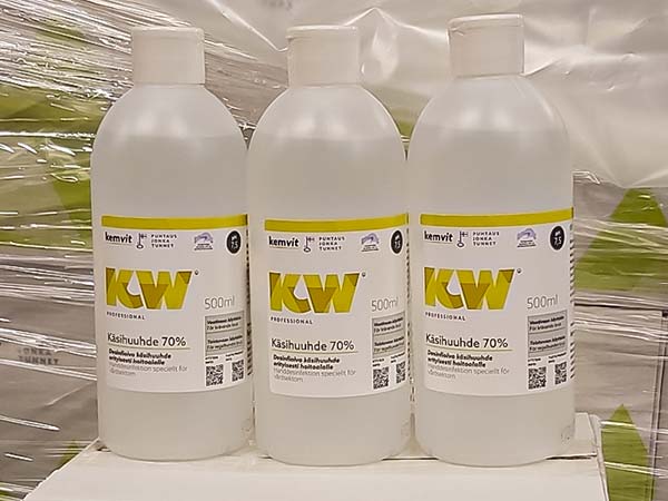 KW Käsihuuhde 80 % 500 ml (pumppupullo tai tavallisella korkilla) - Image 2