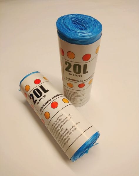 2020 Roskakassi 20L sangallinen, Sininen, rulla