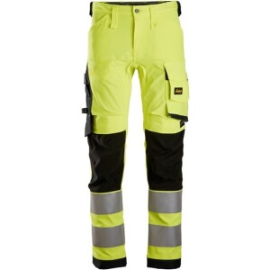 Snickers 6343 High-Vis joustavat housut luokka 2, Keltainen