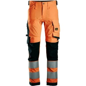 Snickers 6343 High-Vis joustavat housut luokka 2, Oranssi