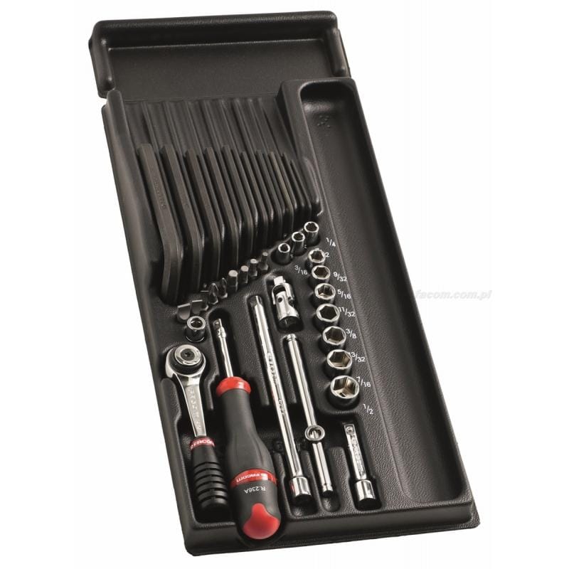 Facom MOD.R3 Tuumakoon hylsyt hylsysarja 1/4", 6-kuusiokoloavaimet, bitsit
